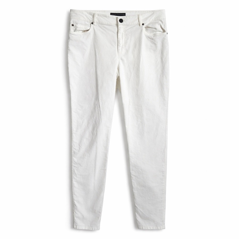 Peruvian Connection White Velveteen Pants Women's Size 10 Made USA Stretch Twill - Picture 2 of 5